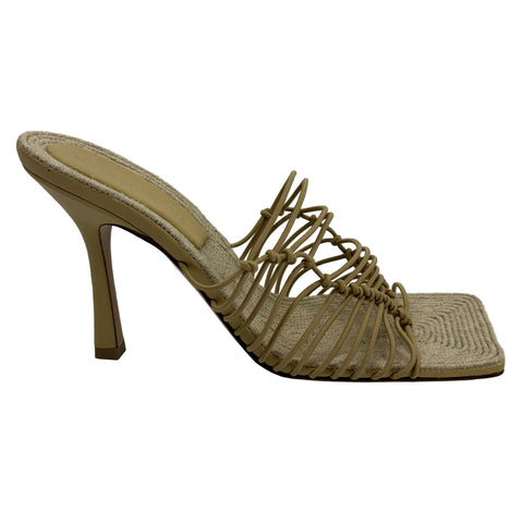 Bottega Veneta £655 Natural Knotted Cord & Raffia Mules 38