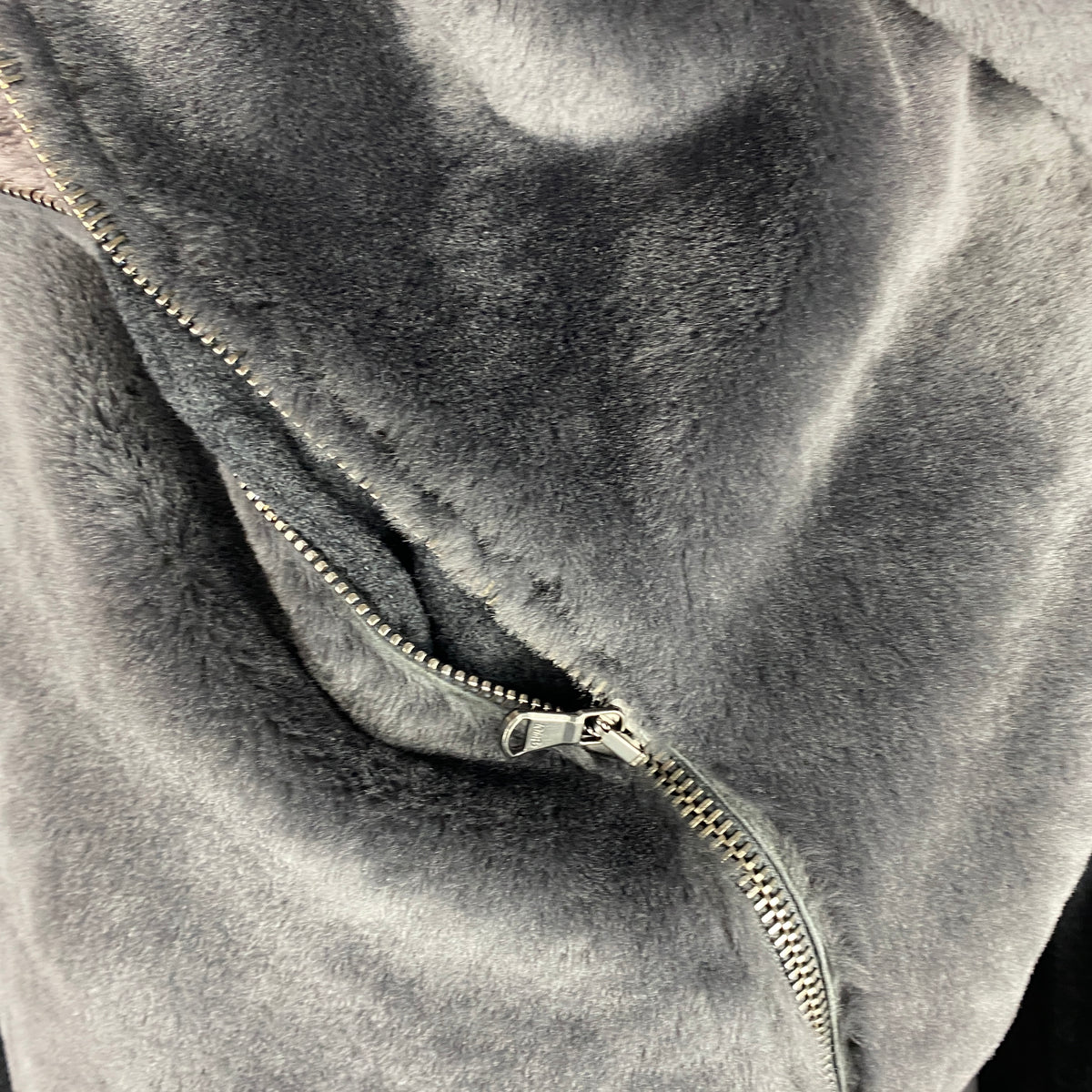 Transit New £1010 Charcoal Shearling & Wool Biker Jacket S