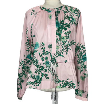 Giambattista Valli £900 Pink & Green Floral Print Cotton Blouse XS