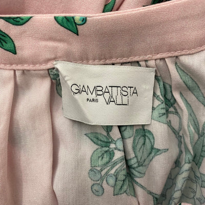 Giambattista Valli £900 Pink & Green Floral Print Cotton Blouse XS