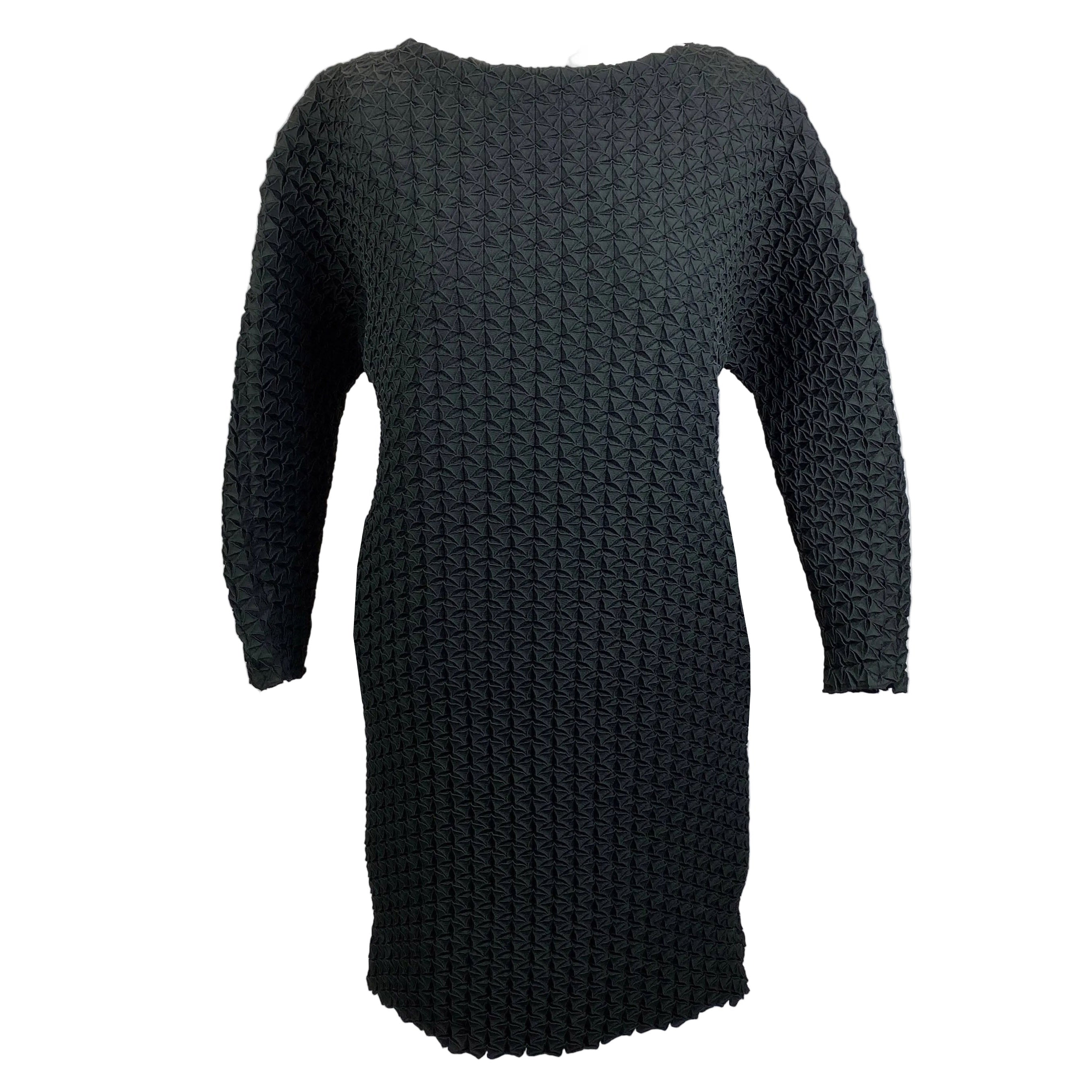 Issey Miyake Black Triangle Superstretch Shift Dress M