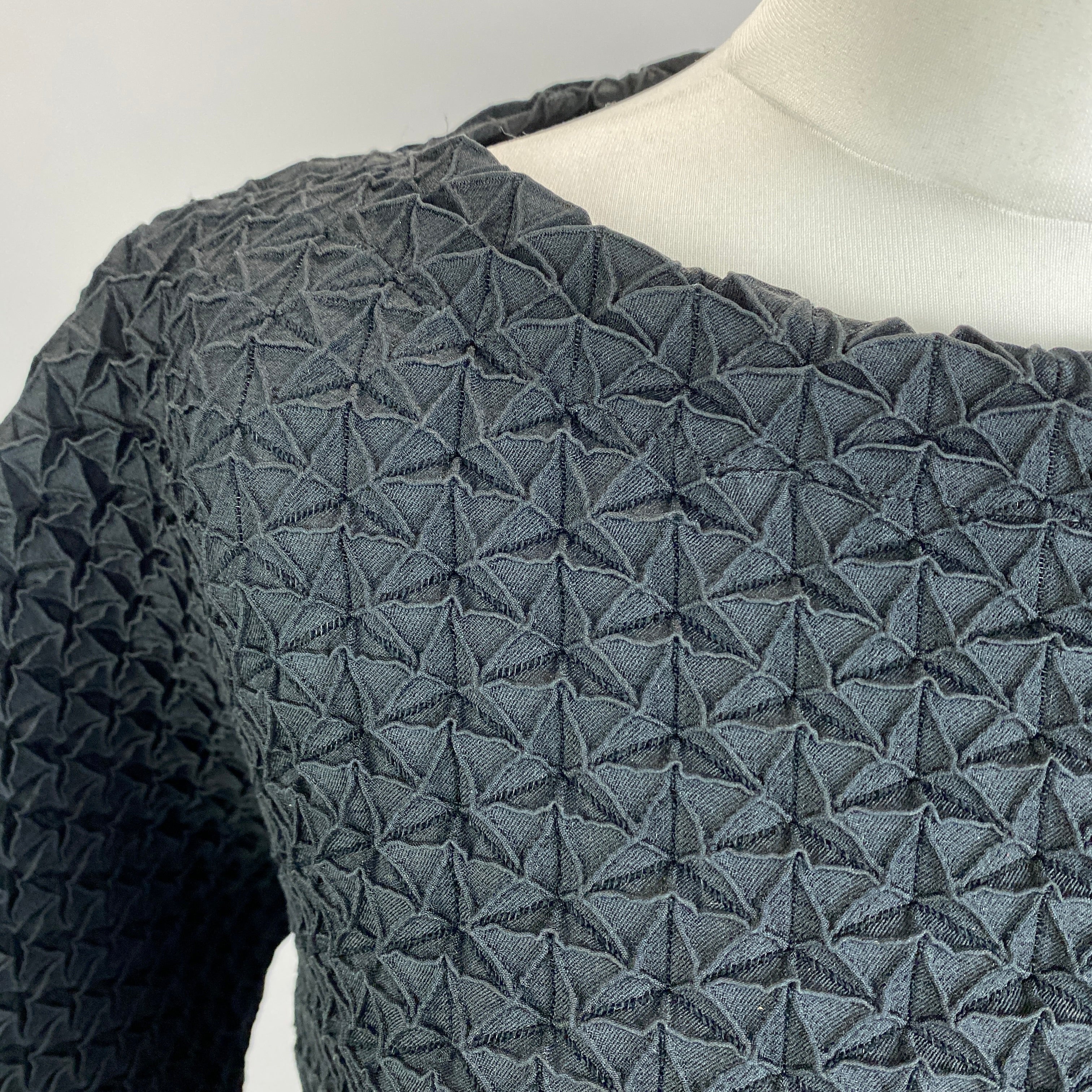 Issey Miyake Black Triangle Superstretch Shift Dress M