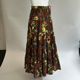 Ulla Johnson Sunflower Print Cotton Tiered Skirt XS