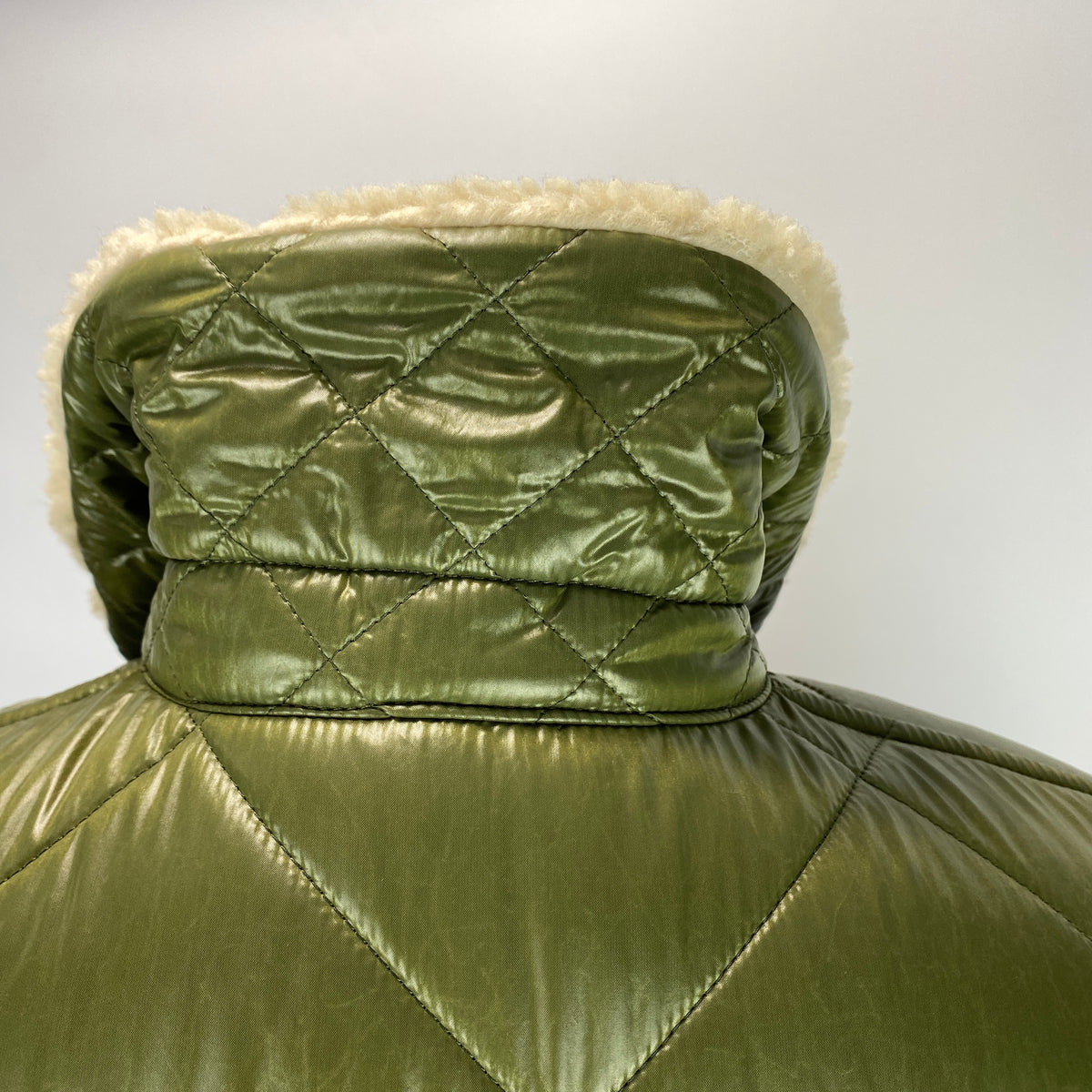Fay £1100 Sage Quilted Toggle Coat S