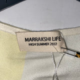 Marrakshi Life £600 Lime & White Cotton Maxi Dress O/S