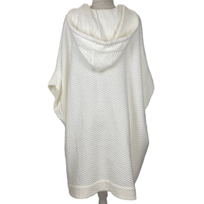 Lisa Marie Fernandez £600 White Honeycomb Cotton Pique Hooded Poncho O/S