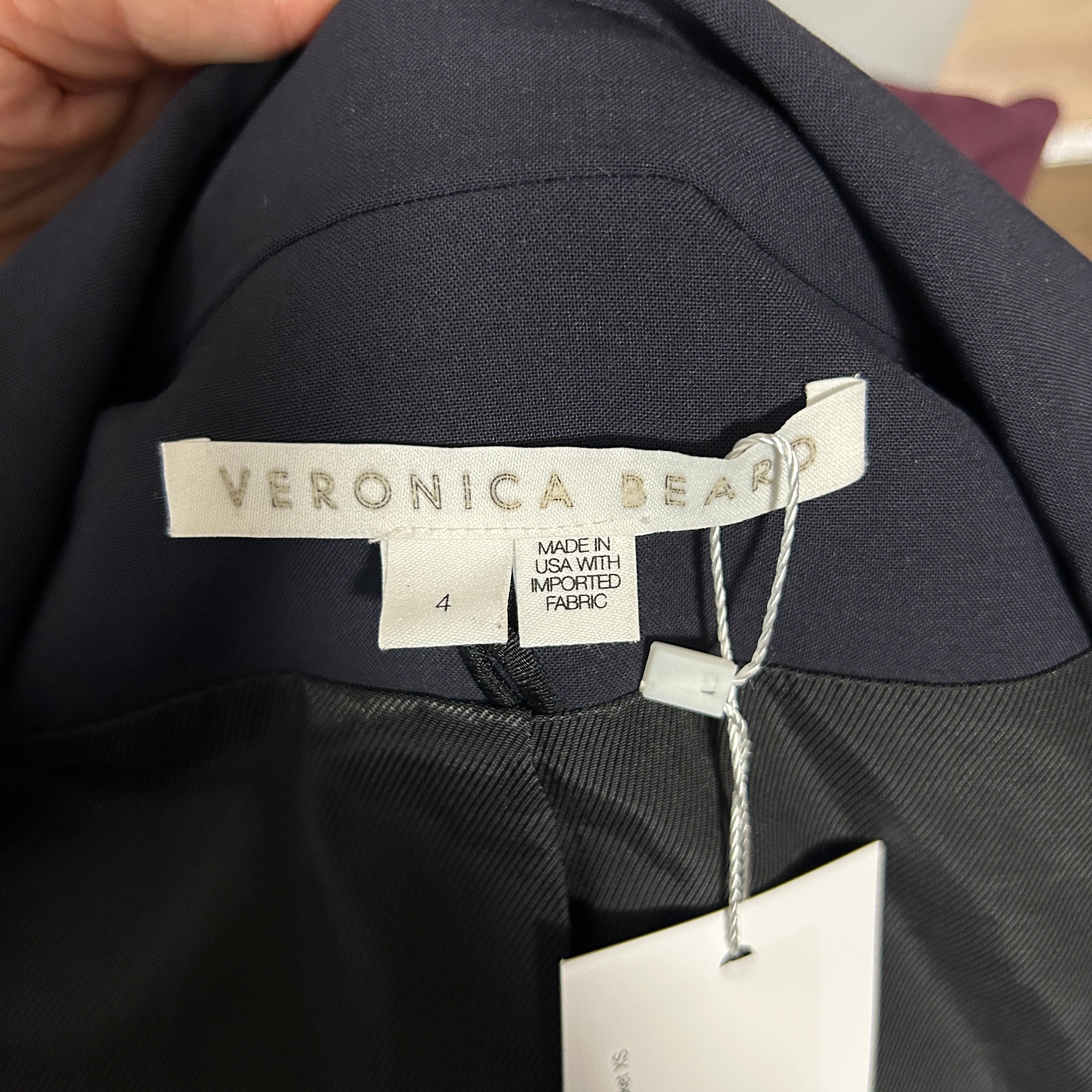 Veronica Beard £548 Navy Stretch Wool Dickey Jacket XS