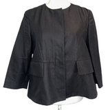 Marni Black Drill Cotton Peplum Jacket S