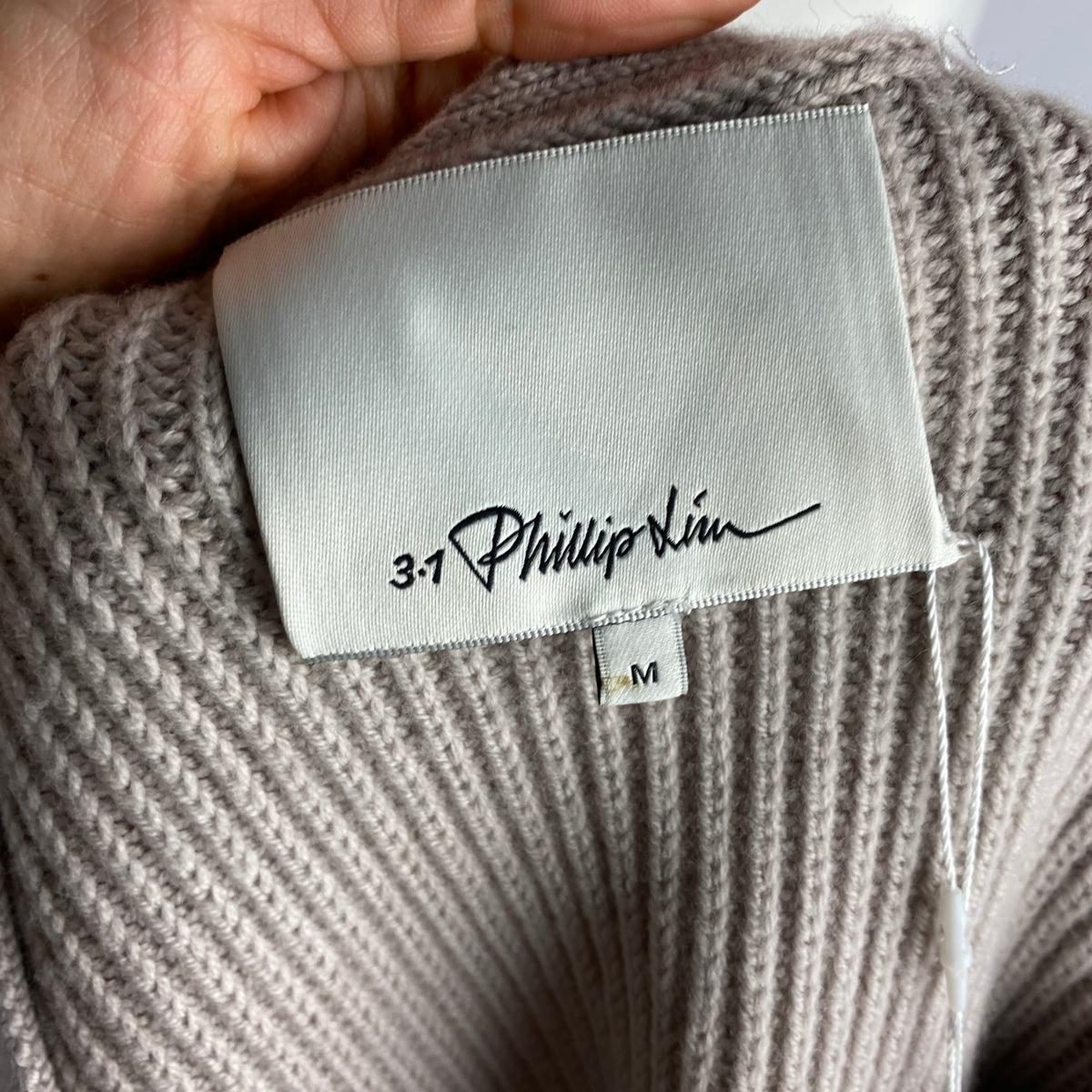 3.1 Phillip Lim Putty Thick Cable Knit Cardigan M