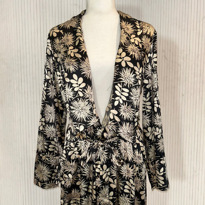 Stella McCartney £225 Black & Cream Floral Silk Kimono M