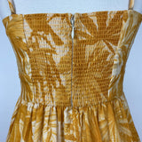 Zimmermann £795 Antique Yellow Bird Print Linen Strappy Maxi Dress S