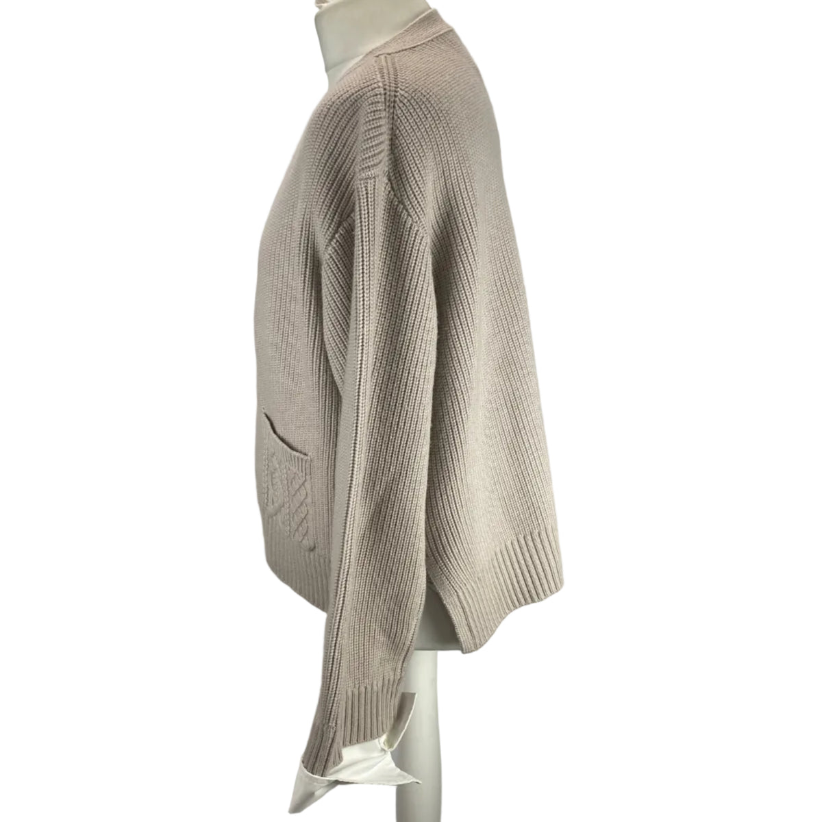 3.1 Phillip Lim Putty Thick Cable Knit Cardigan M