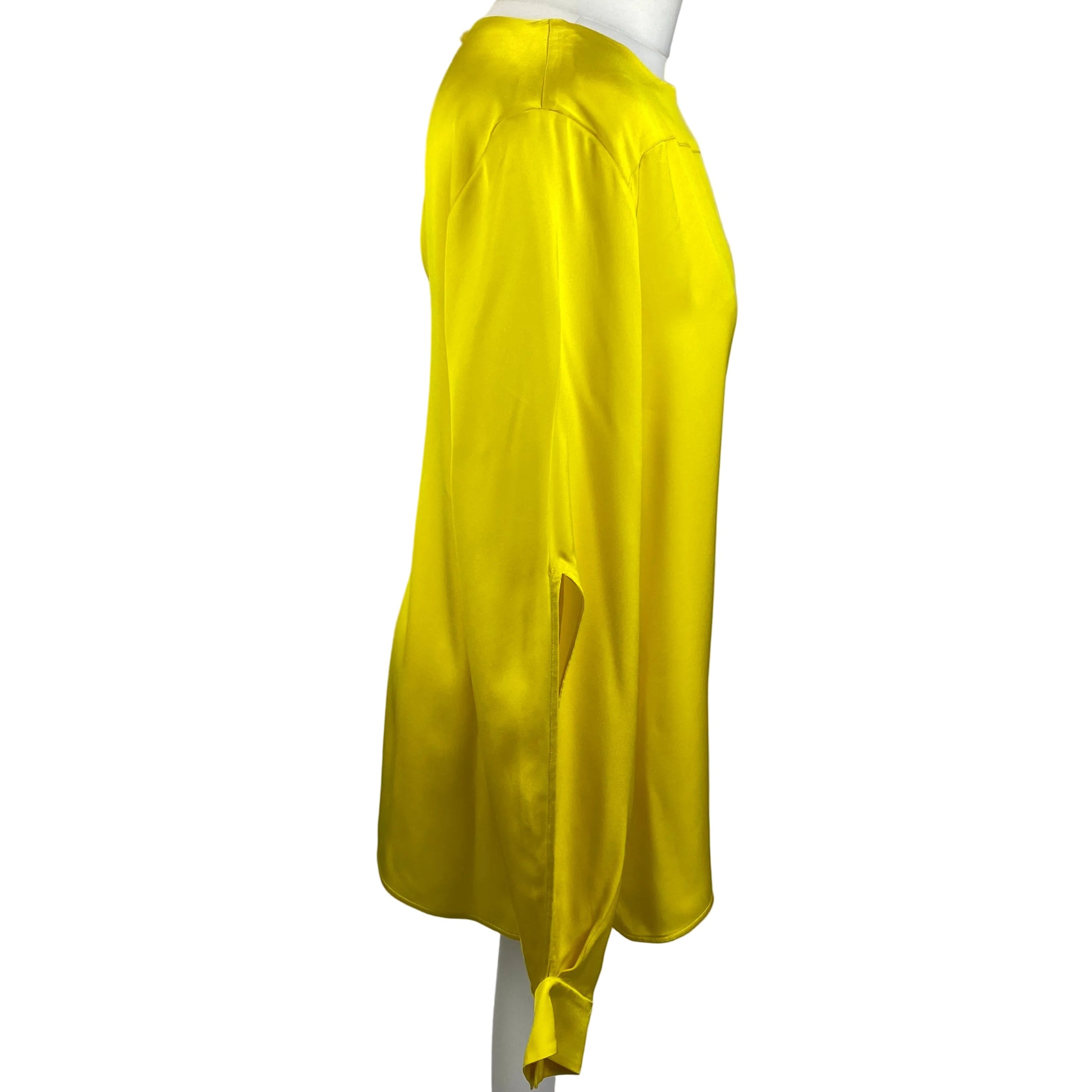 Jil Sander Daffodil Yellow Silk Satin Tunic Top M