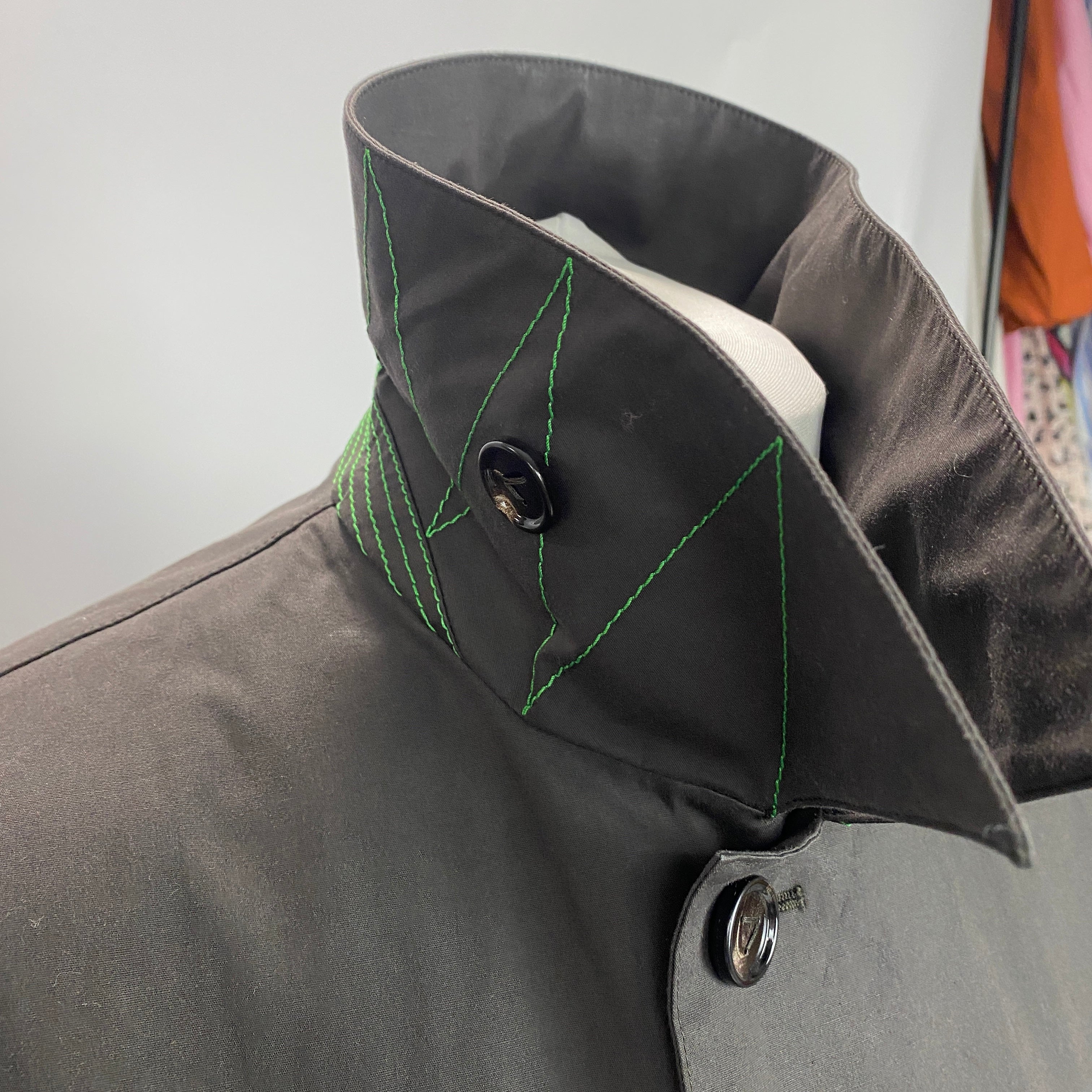 Bottega Veneta New £2100 Brown Resinated Cotton Trench Coat XS