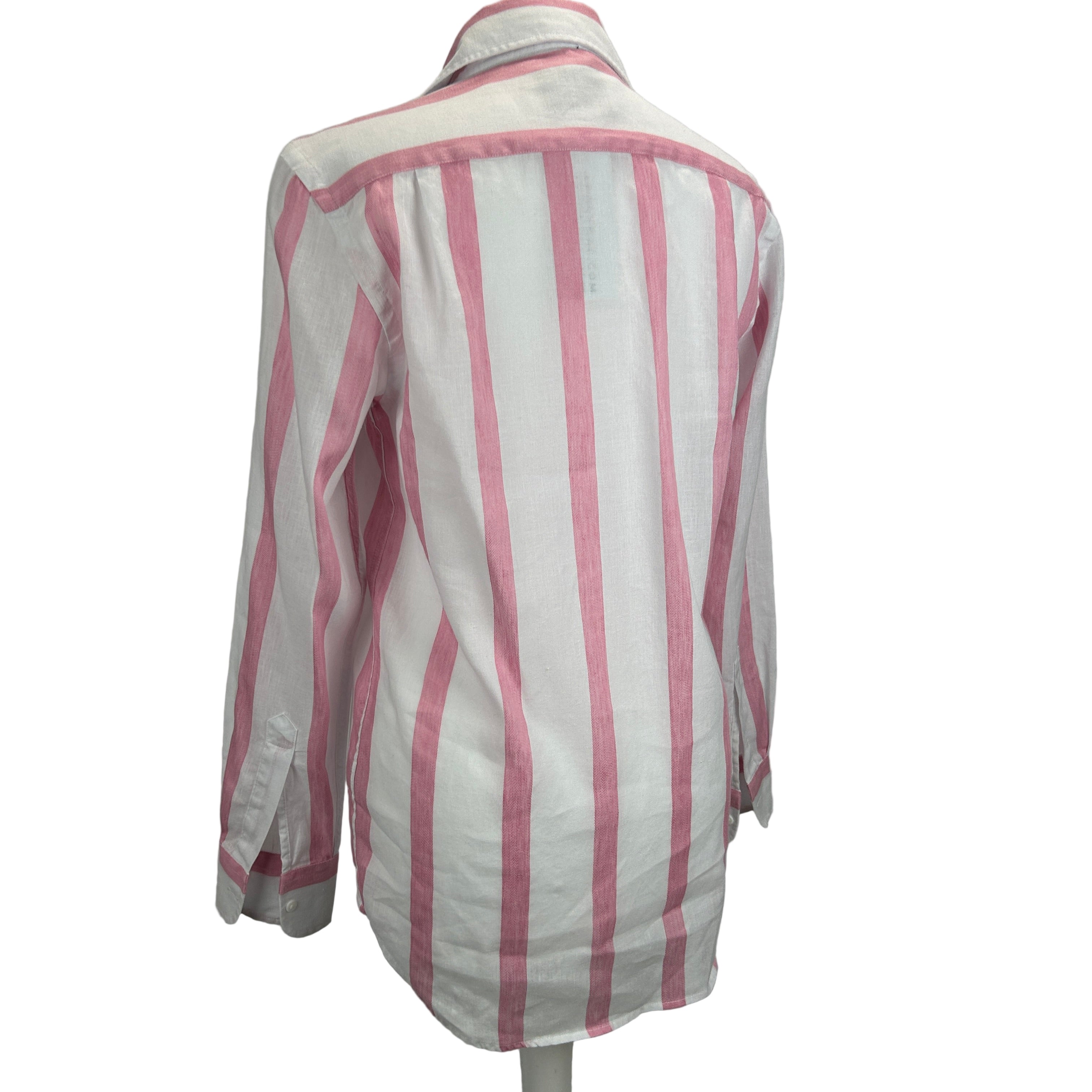 WNU New £110 Pink & White Boyfriend Shirt XS