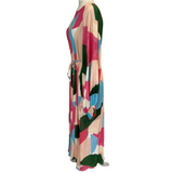 Essentiel Antwerp Peach & Pink Print Crepe Maxi Dress S/M