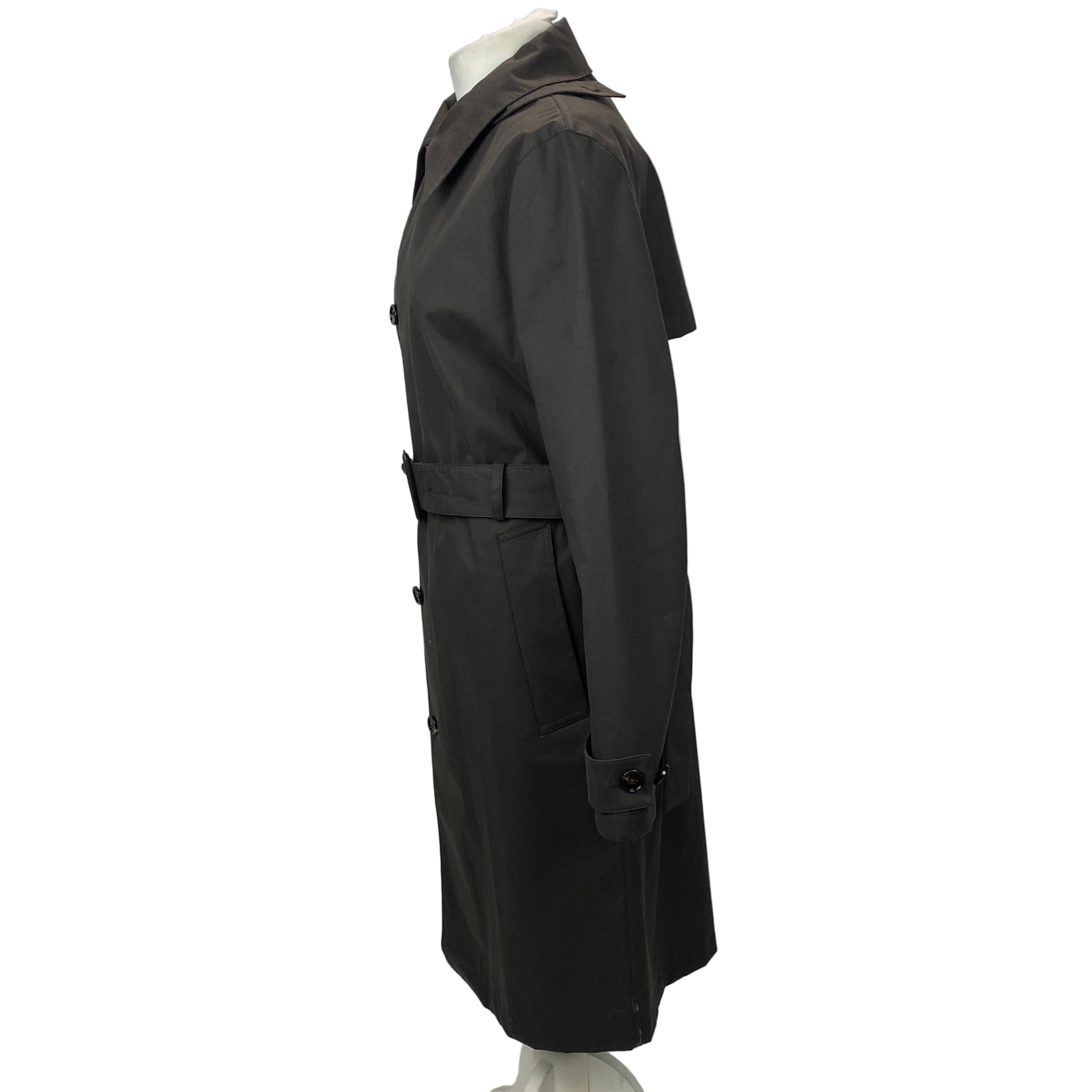 Bottega Veneta New £2100 Brown Resinated Cotton Trench Coat XS