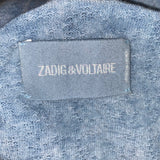 Zadig & Voltaire Blue Mottled Cotton Mix Rilby Top S