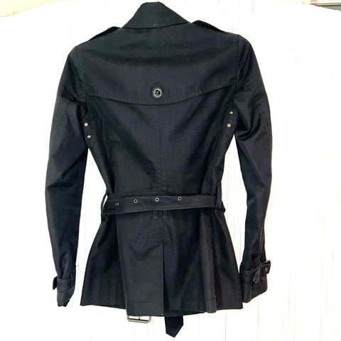 Burberry Brit Black Classic Short Trench Coat XXS