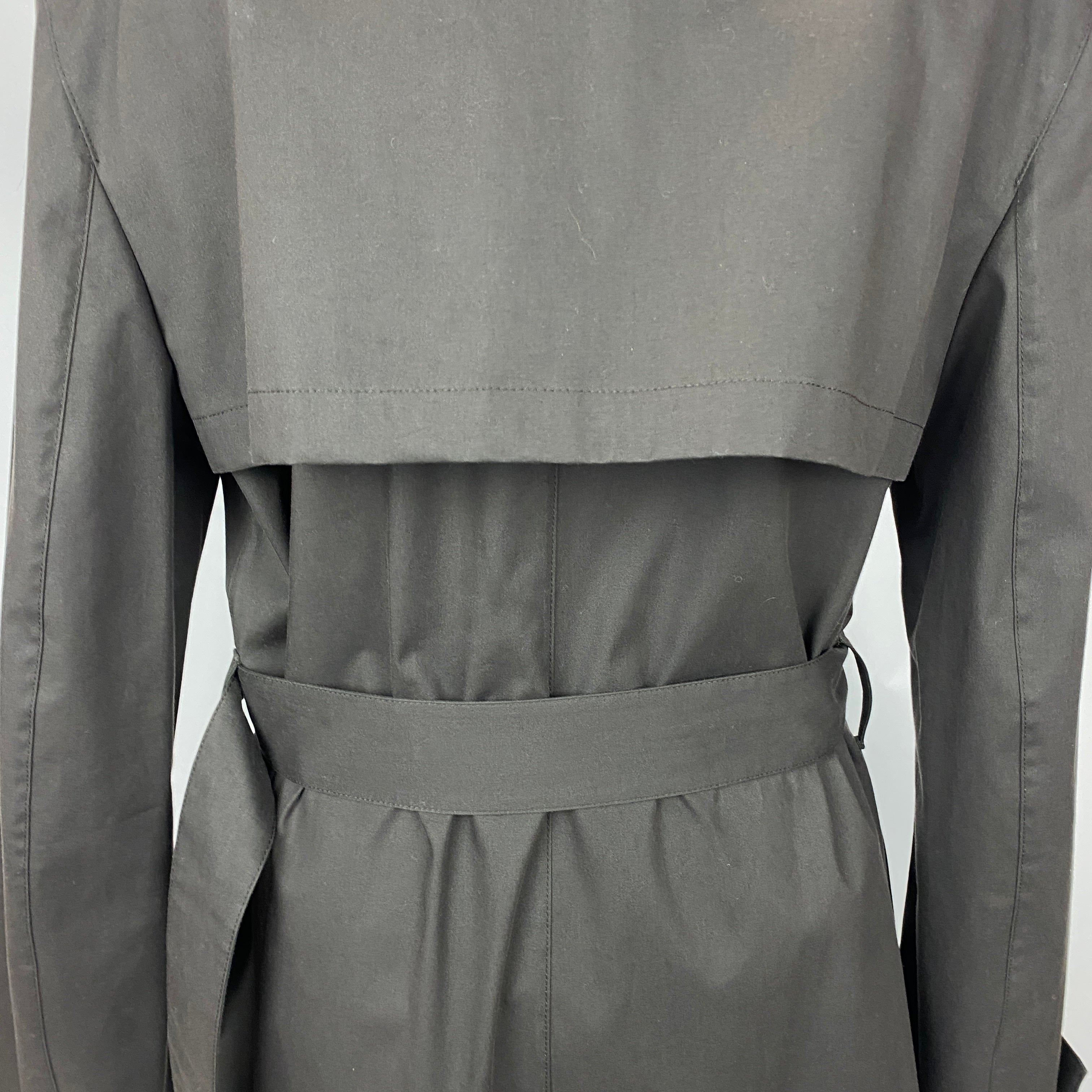 Bottega Veneta New £2100 Brown Resinated Cotton Trench Coat XS