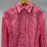 The Attico £948 Flamingo Pink Zebra Cut Silvye Shirt Dress XXS