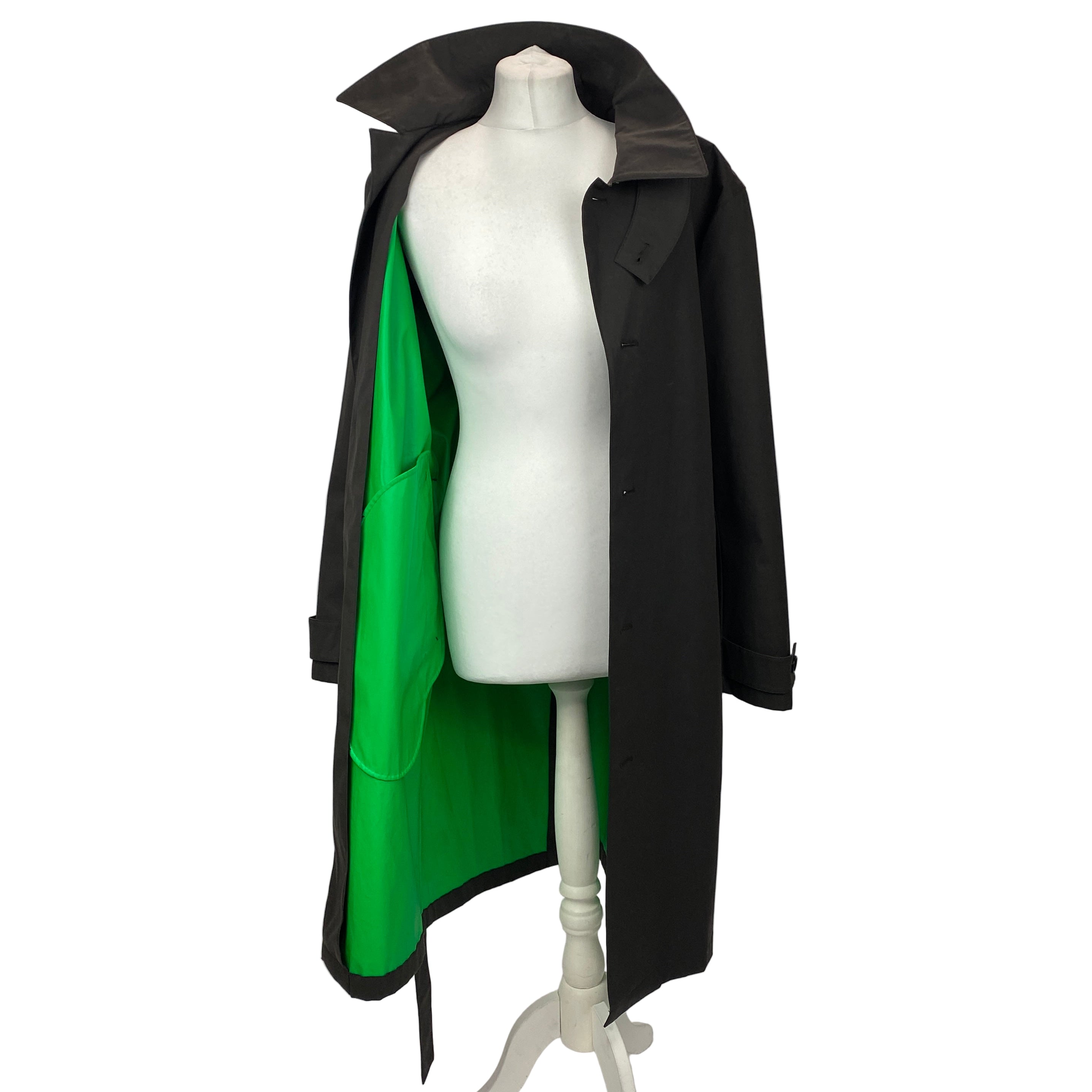 Bottega Veneta New £2100 Brown Resinated Cotton Trench Coat XS