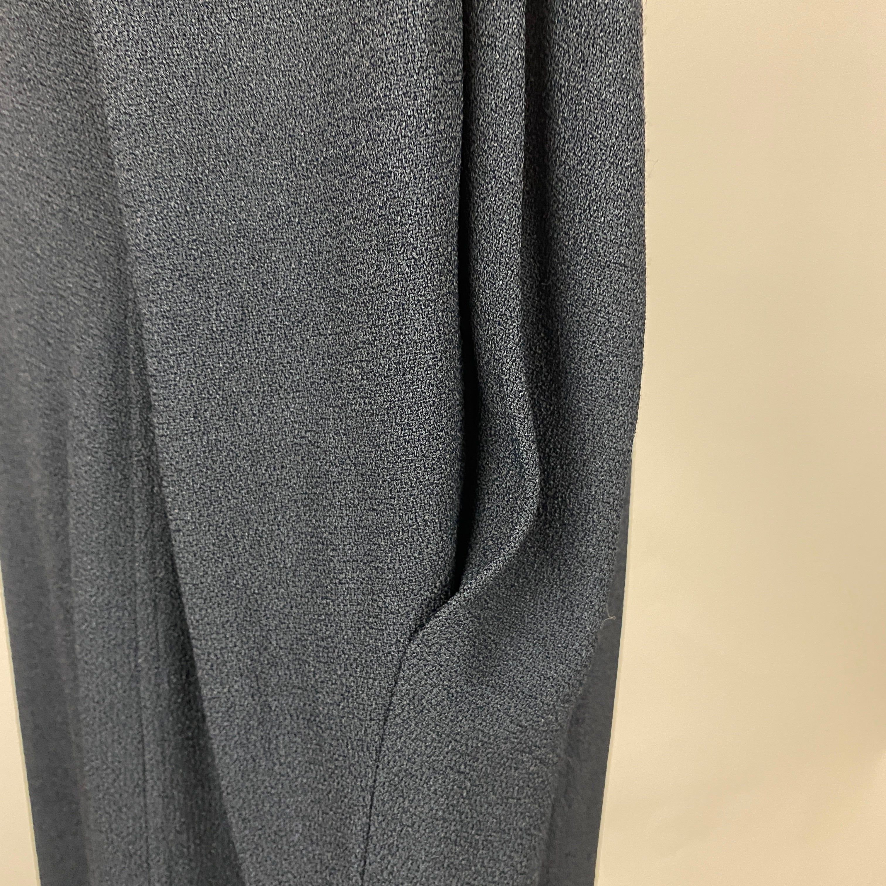 Victoria Beckham Navy Textured Crepe Maxi Dress L