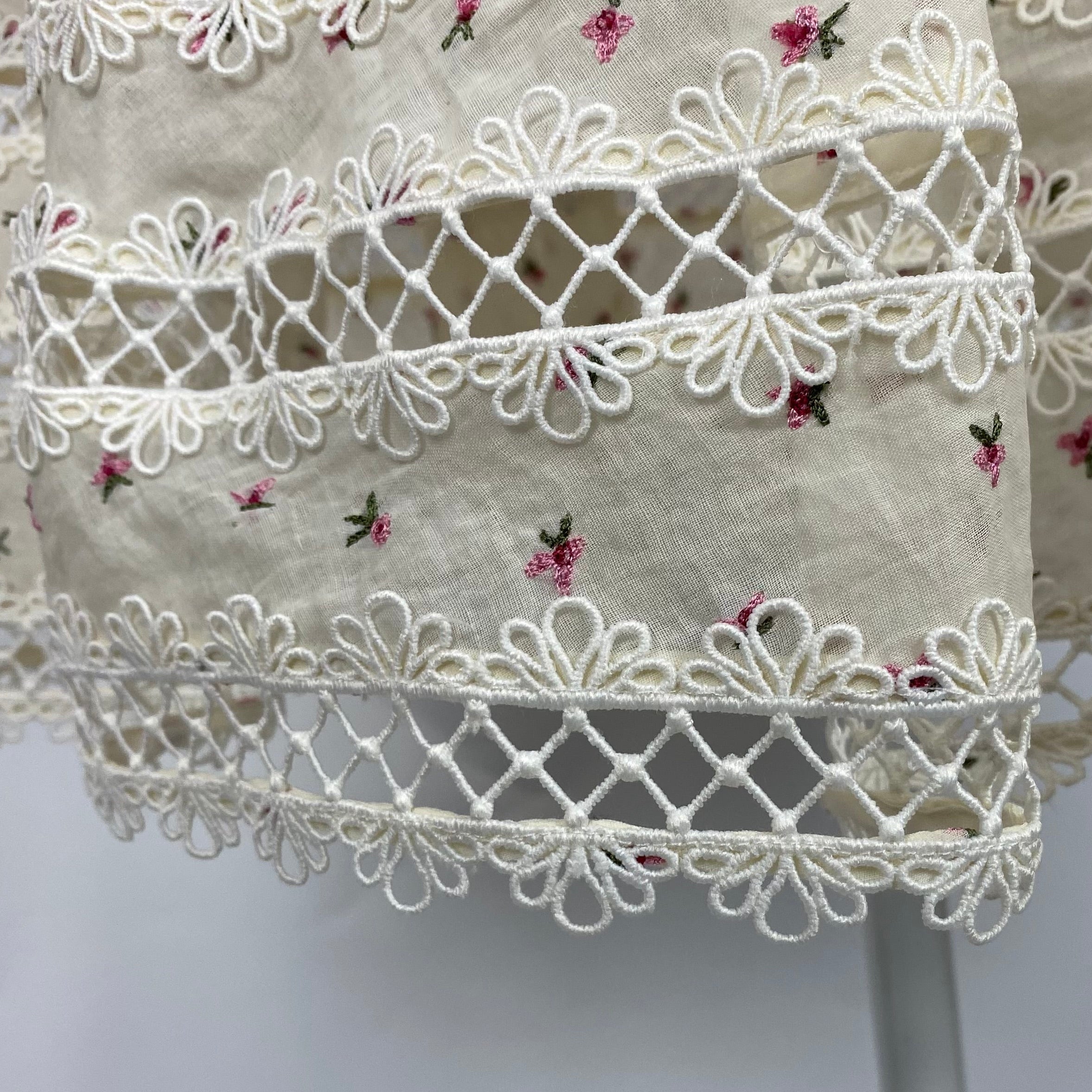 Zimmermann £1800 Ivory Embroidered Cotton Organza Mini Dress S