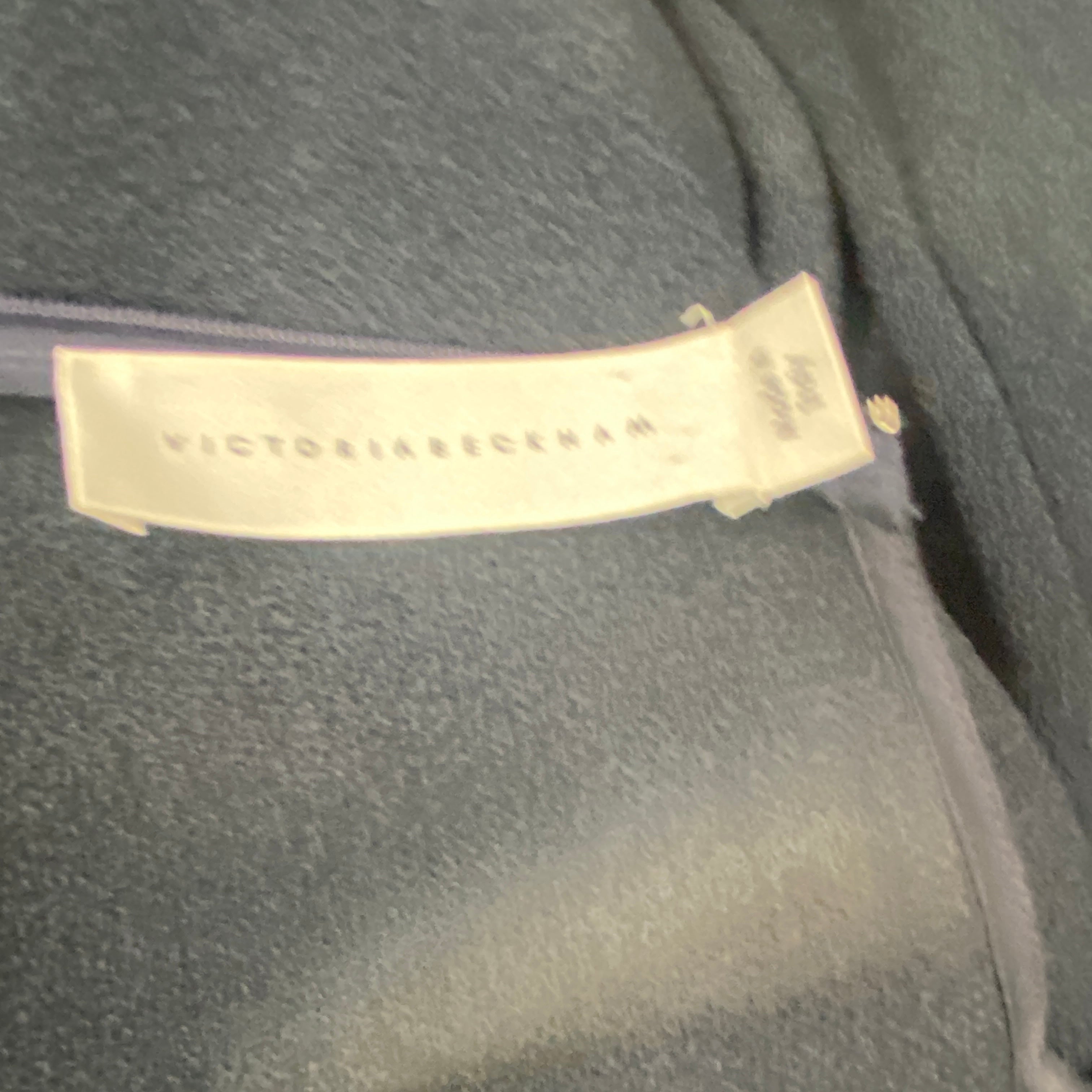 Victoria Beckham Navy Textured Crepe Maxi Dress L