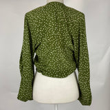 Adriana Degreas Brand New £415 Green Mille Punti Silk Shirt S