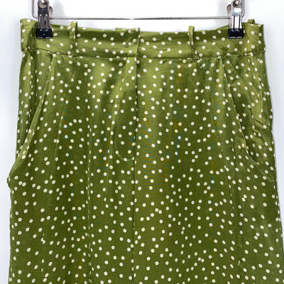 Adriana Degreas Brand New £1154 Green Mille Punti Silk Pants S