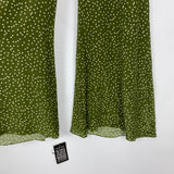 Adriana Degreas Brand New £1154 Green Mille Punti Silk Pants S