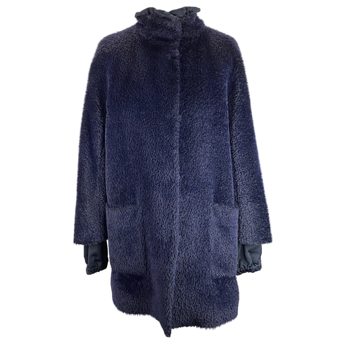 Max Mara £800 Navy Alpaca & Wool 2-Layer Coat XS/S