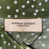 Adriana Degreas Brand New £1154 Green Mille Punti Silk Pants S