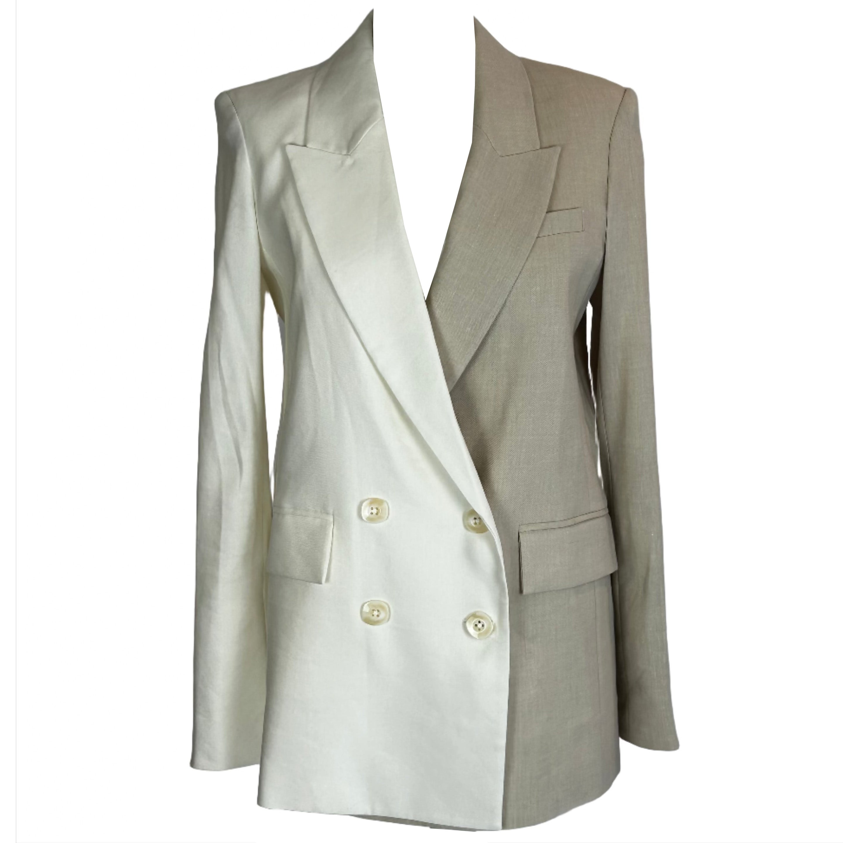 Veronica Beard New £548 White & Limestone Braeton Dickey Jacket S