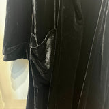 Paco Rabanne Black Silk Velvet Belted Opera Coat XS/S