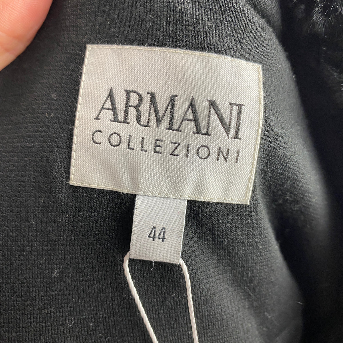 Armani Collezioni New Black Faux Fur Jacket M
