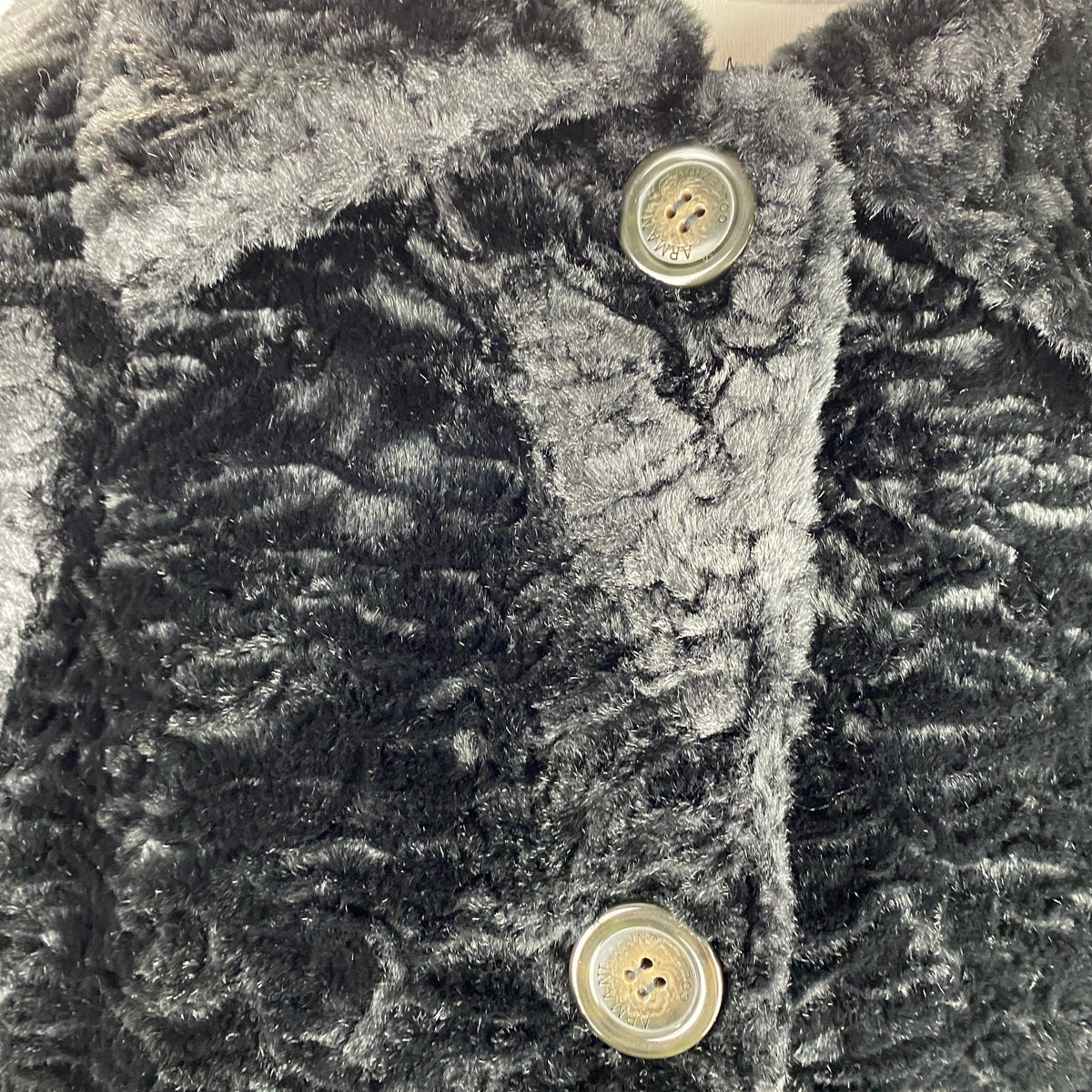 Armani Collezioni New Black Faux Fur Jacket M