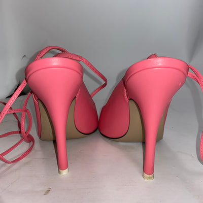 The Attico £640 Flamingo Pink Ankle Wrap Heels 38