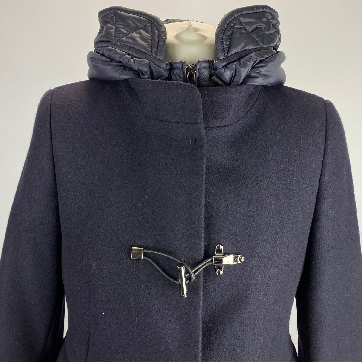 Fay £1277 Navy Wool Toggle Coat XS/S