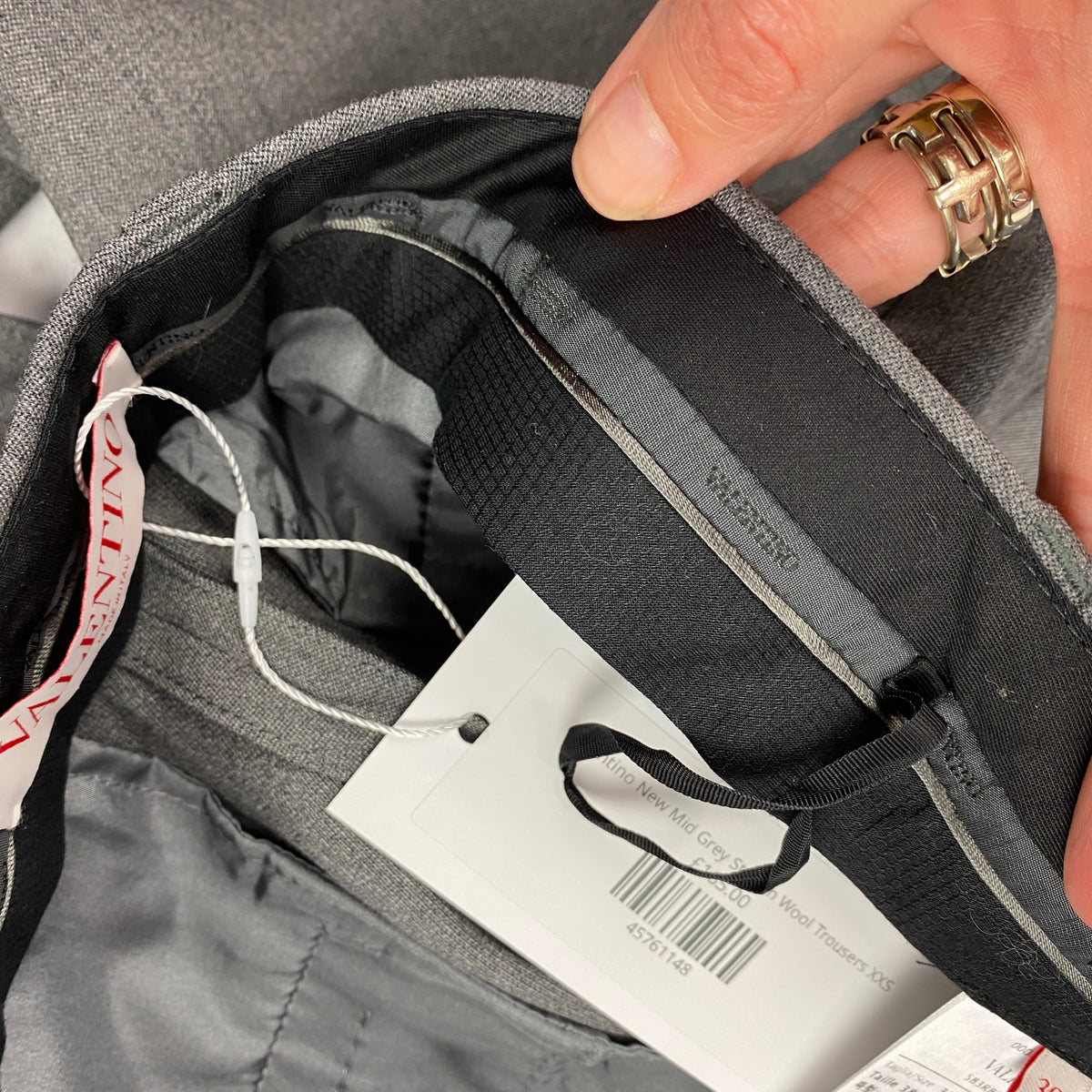 Valentino New Mid Grey Stretch Wool Trousers XXS