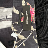 Isabel Marant Black & Pink Floral Cotton Crop Pants XS