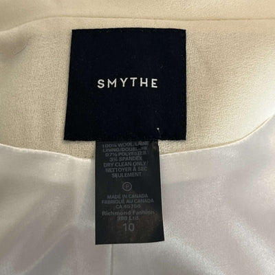 Smythe Cream Crepe Gold Button Blazer M/L