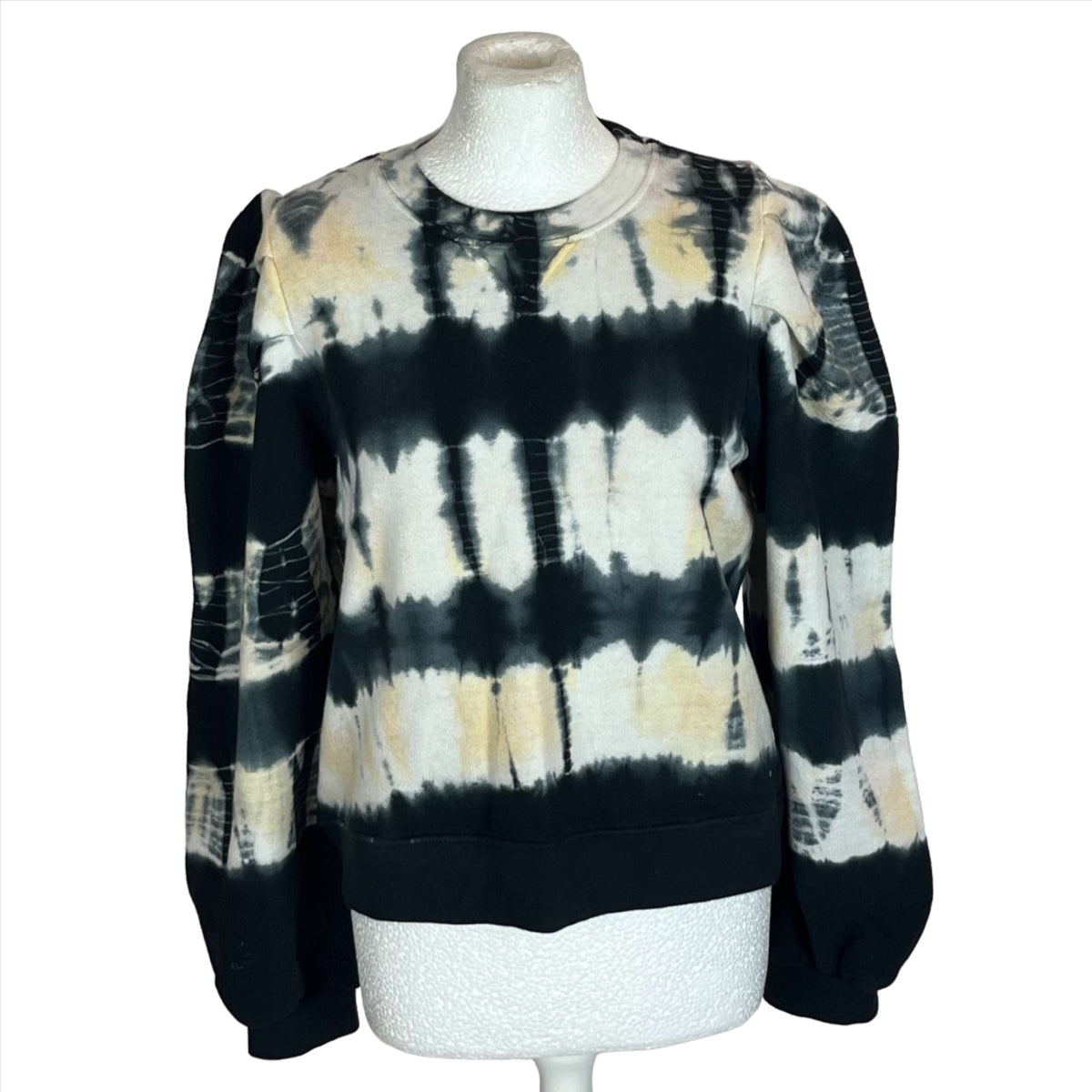 Ulla Johnson Black & Cream Tie Dye Sweatshirt L