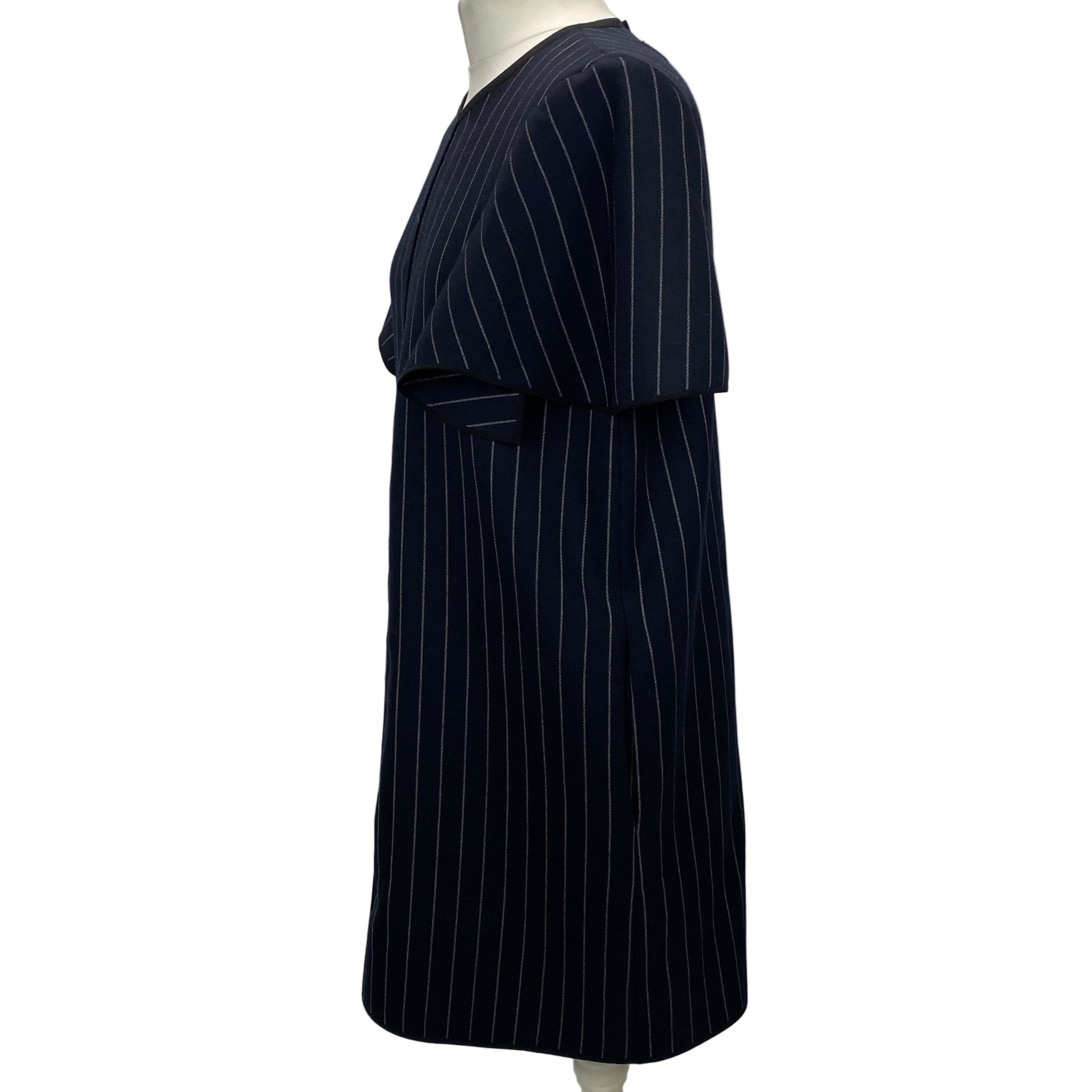 Victoria Beckham Navy Pinstripe Shift Dress M