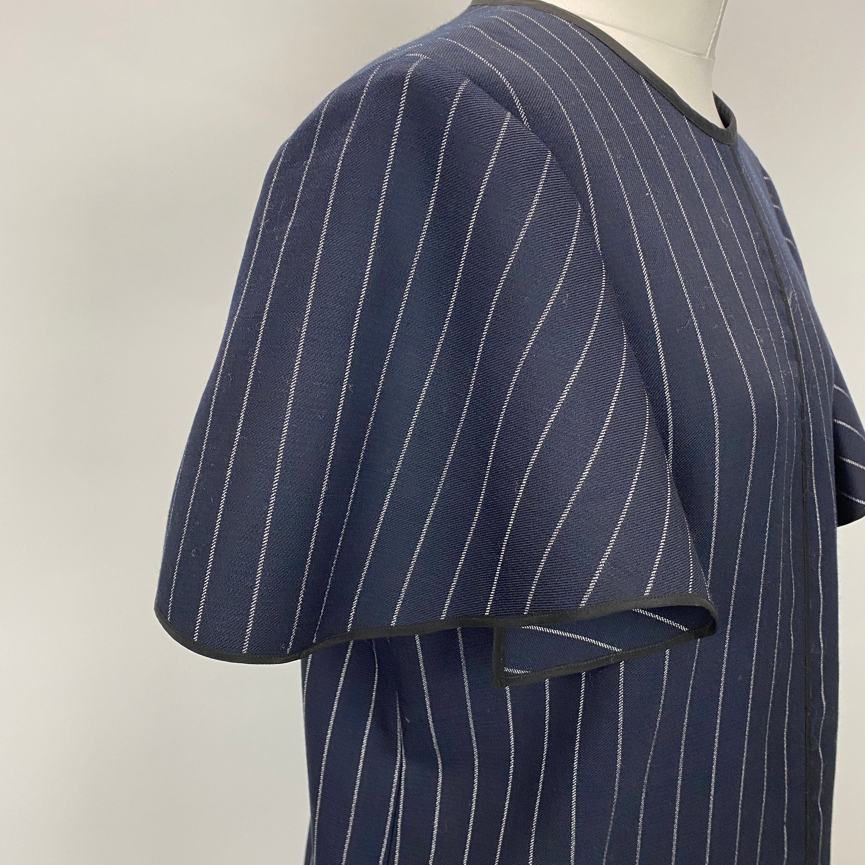 Victoria Beckham Navy Pinstripe Shift Dress M