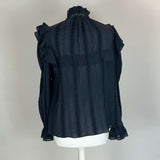 Isabel Marant Etoile Black Cheesecloth Frill Blouse M