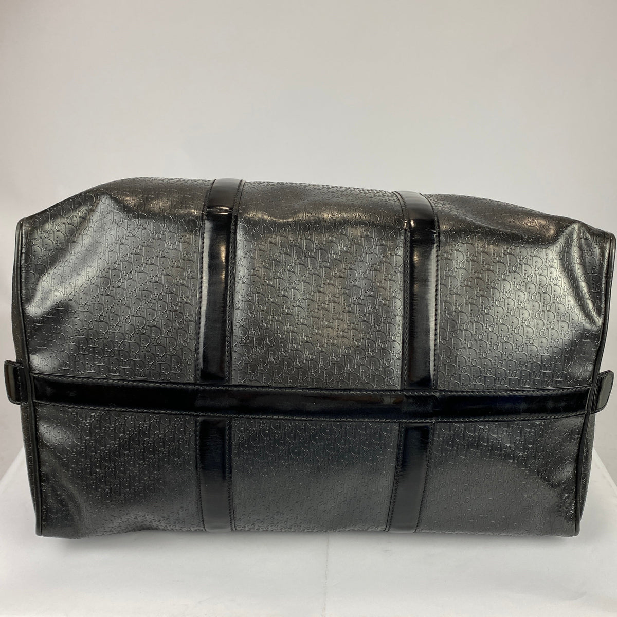 Christian Dior Vintage 2001 Black Logo Leather Boston Bag