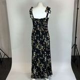 Reformation Brand New Black Floral Crepe  Maxi Dress M