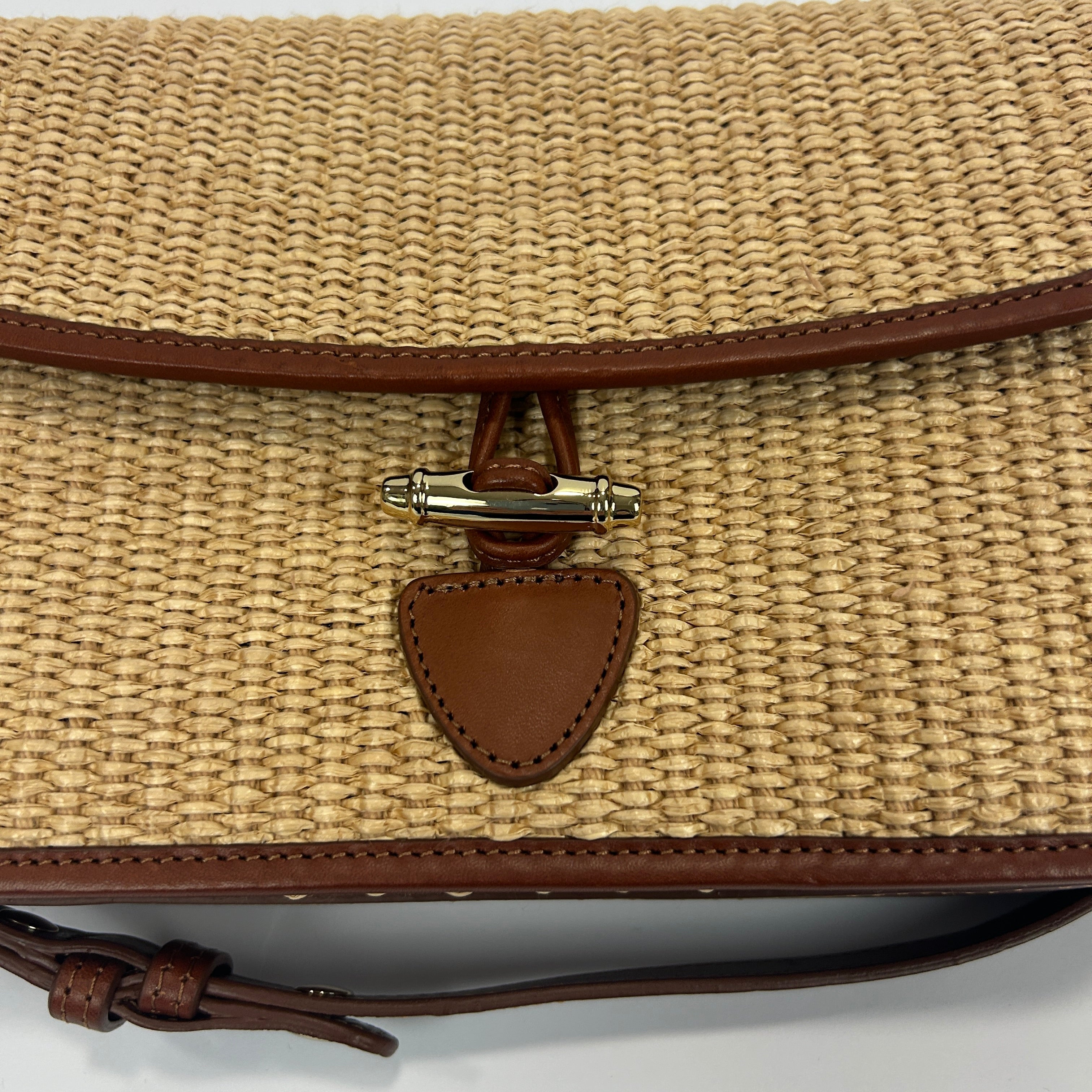 Sezane New £355 Woven Straw & Leather Crossbody Bag